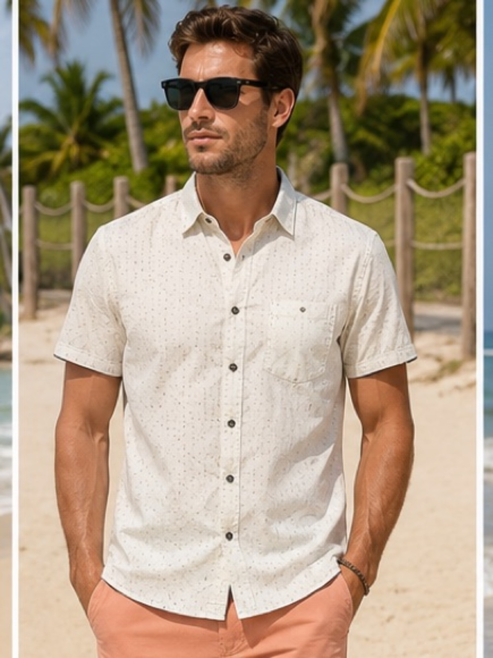 Flag & Anthem Men’s Button-Down Shirt Pattern shirt - Lightweight Summer outfit